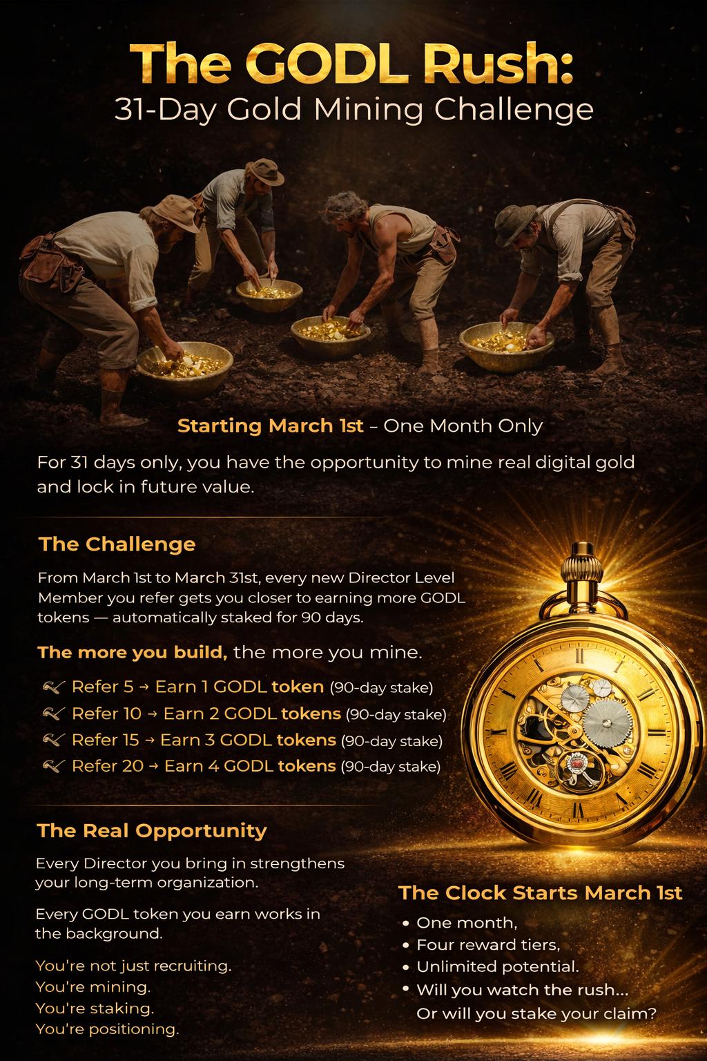 The GODL Rush - 31-Day Gold Mining Challenge